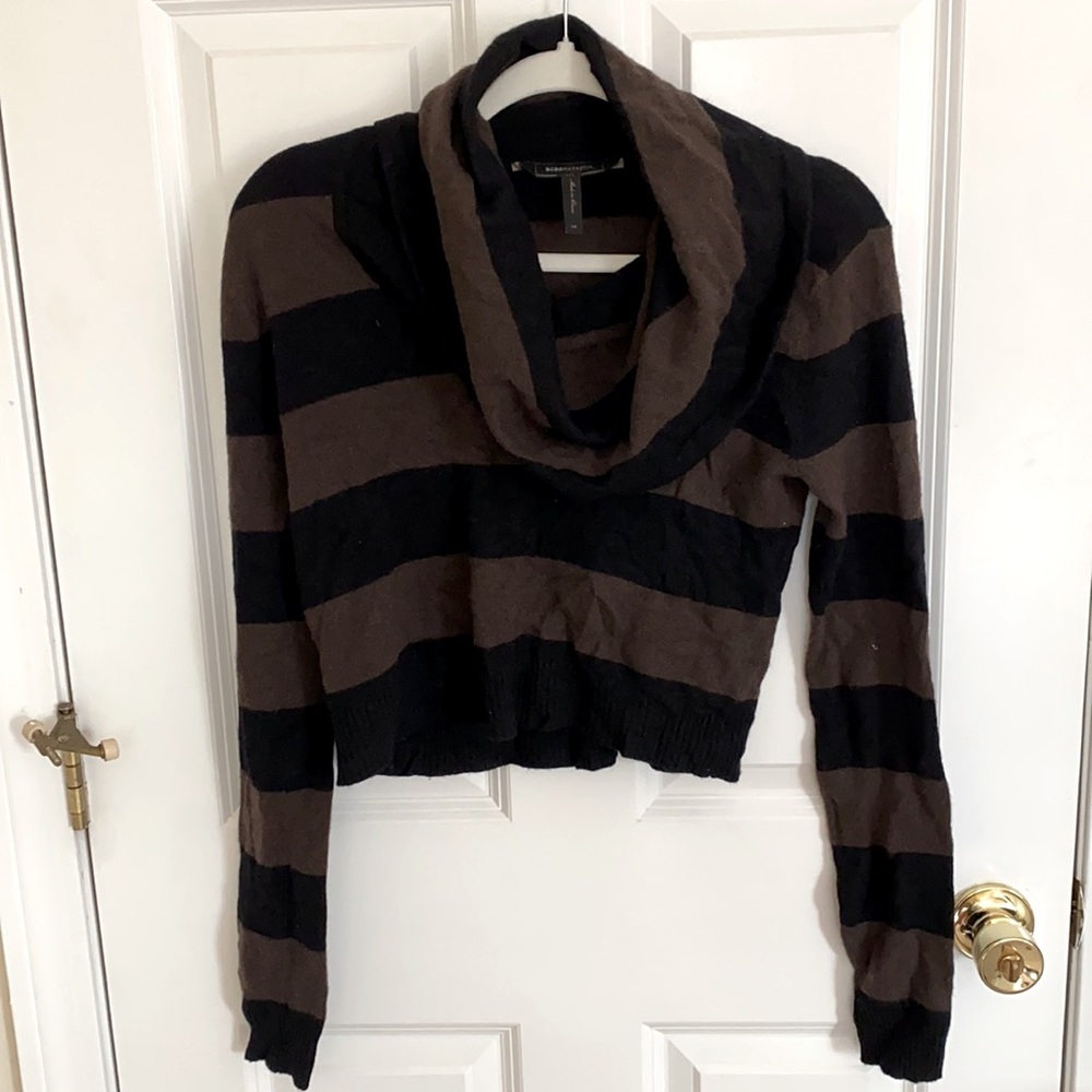 BCBG Maxazria Cashmere Crop Cowl Neck Sweater